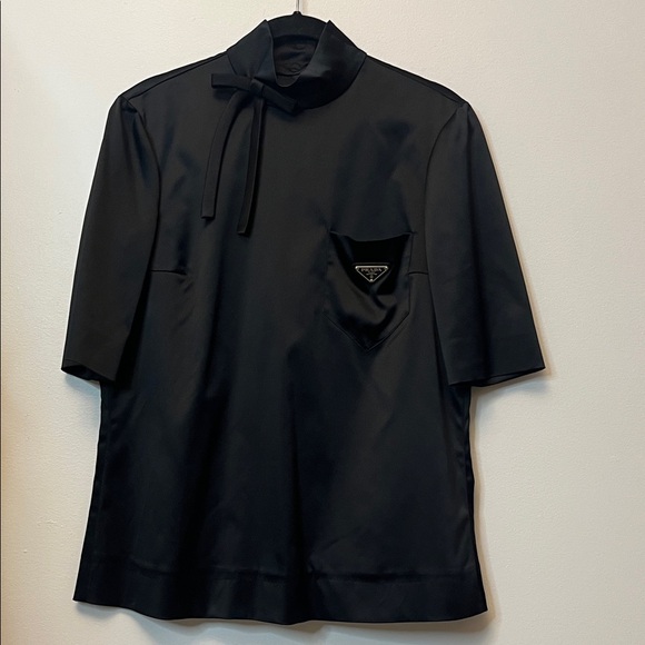 Prada Black Satin Blouse - Picture 3 of 8